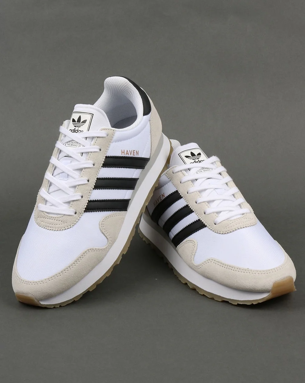Adidas Haven Trainers White/Black/Gum - Image 4