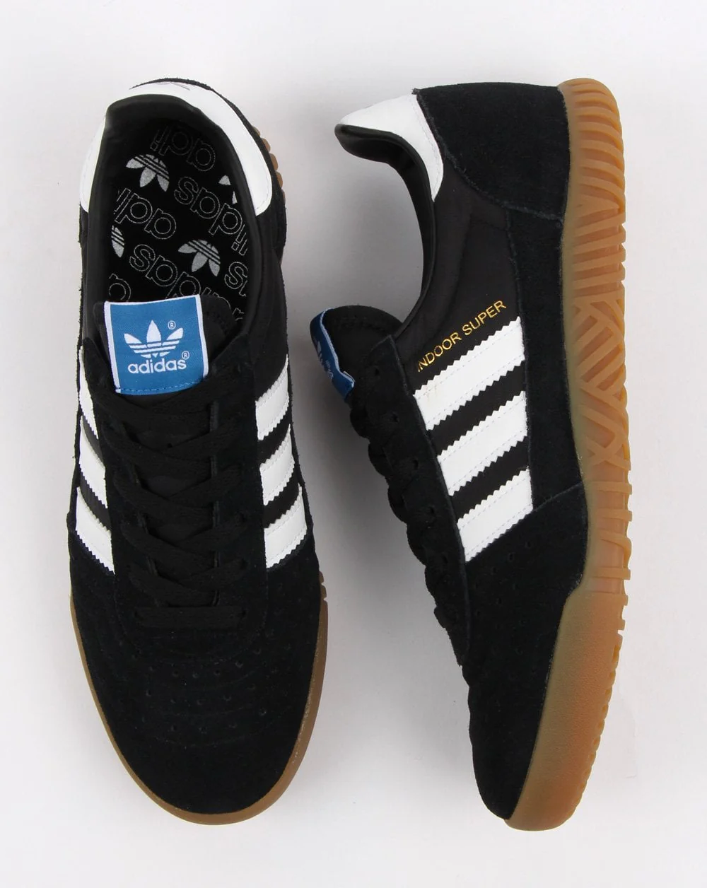 Adidas Indoor Super Trainers Black/White/Gum - Image 2