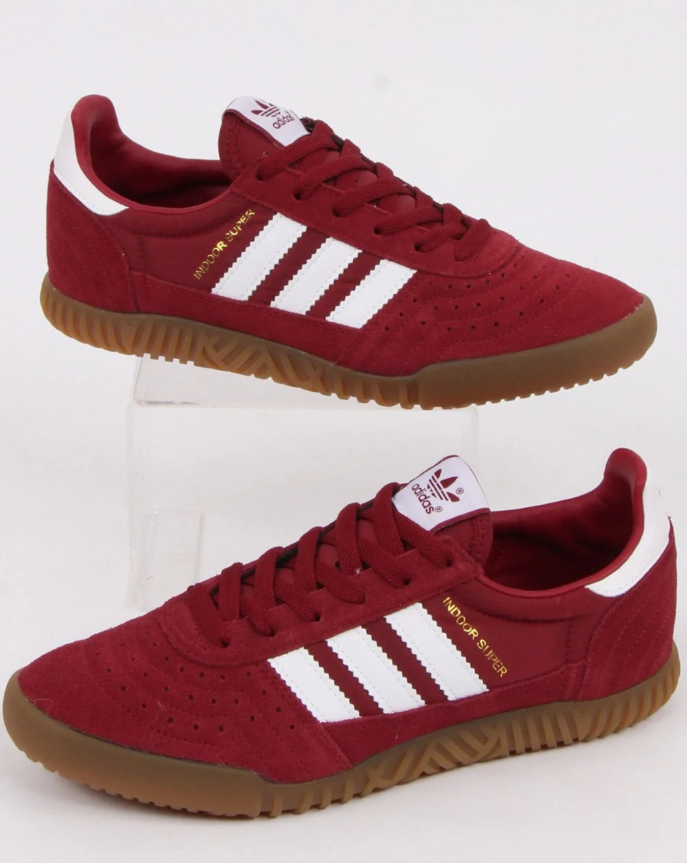 Adidas Indoor Super Trainers Burgundy/White - Image 3