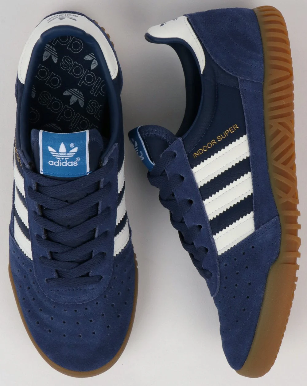 Adidas Indoor Super Trainers Navy Indigo/White/Gum - Image 2