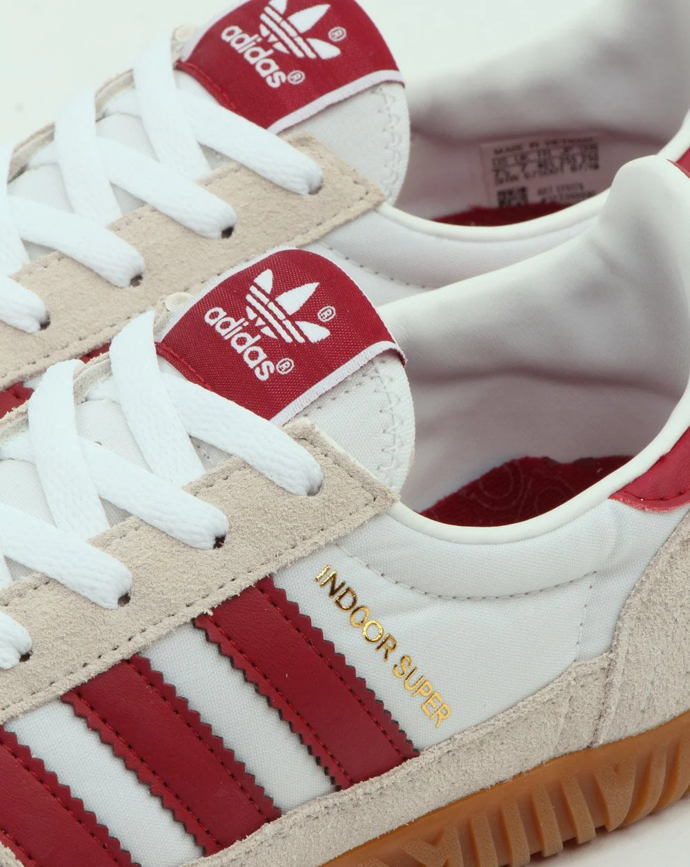 Adidas Indoor Super Trainers White/Burgundy - Image 3