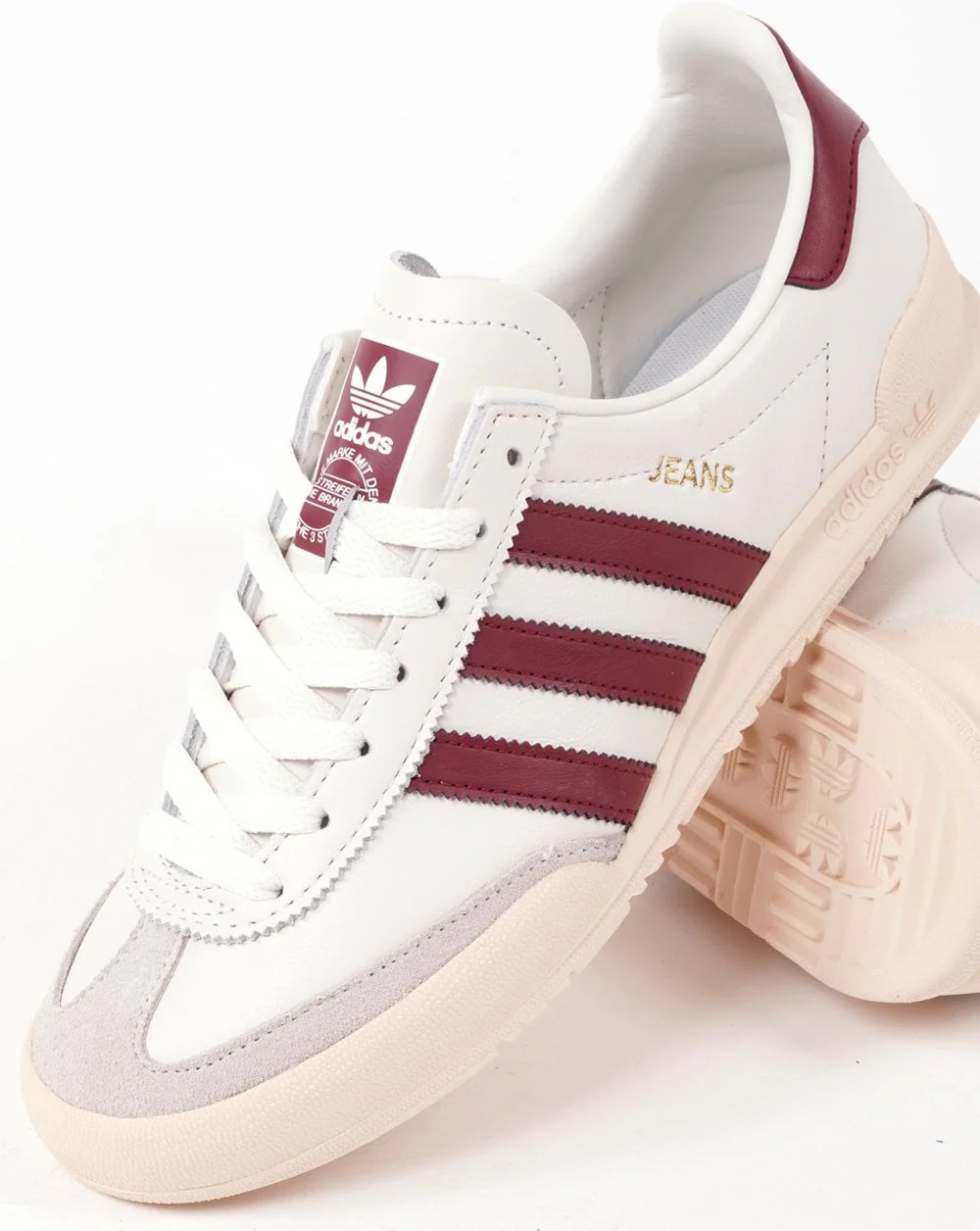 Adidas Jeans Trainers Chalk White/Burgundy