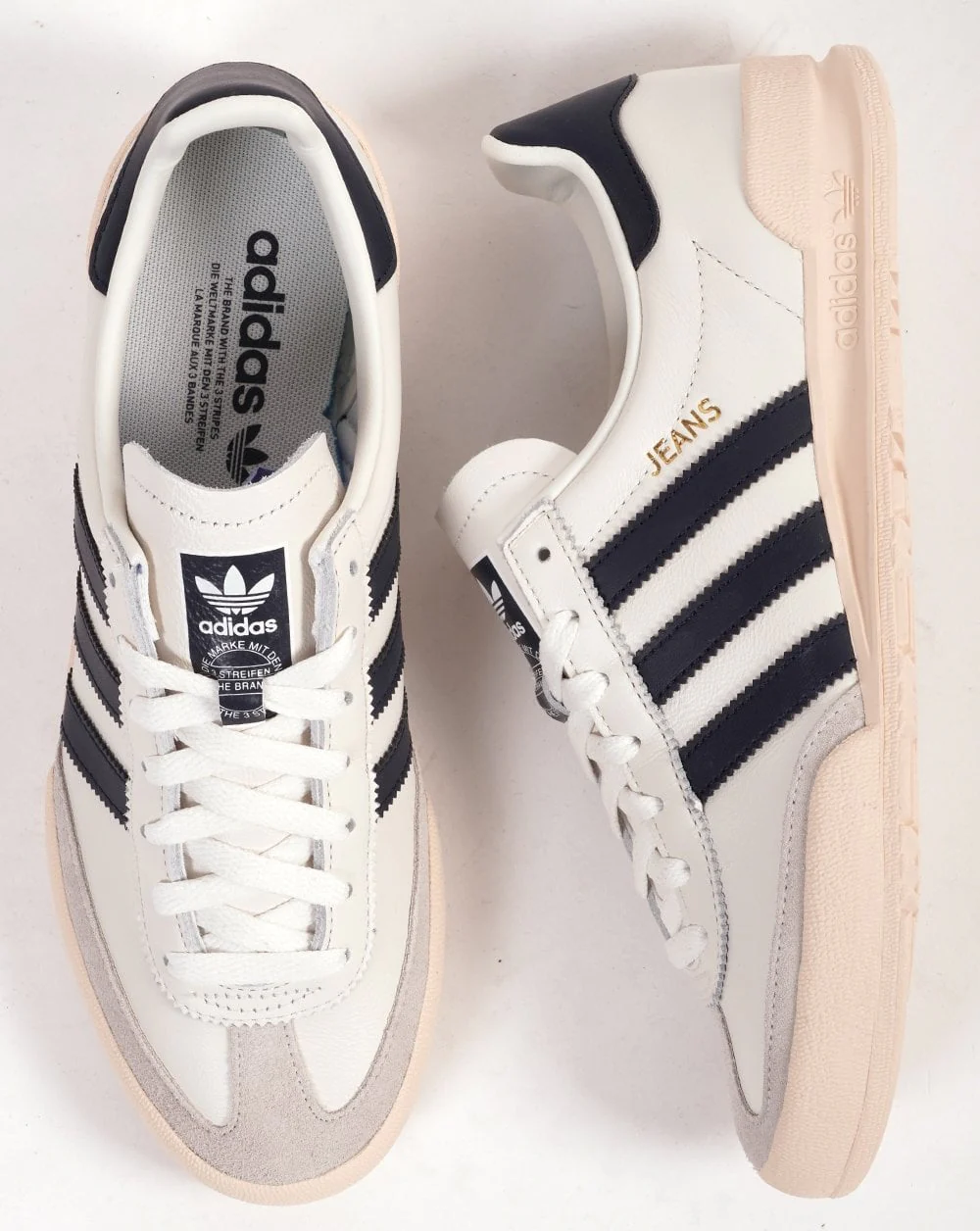 Adidas Jeans Trainers Chalk White / Navy - Image 4