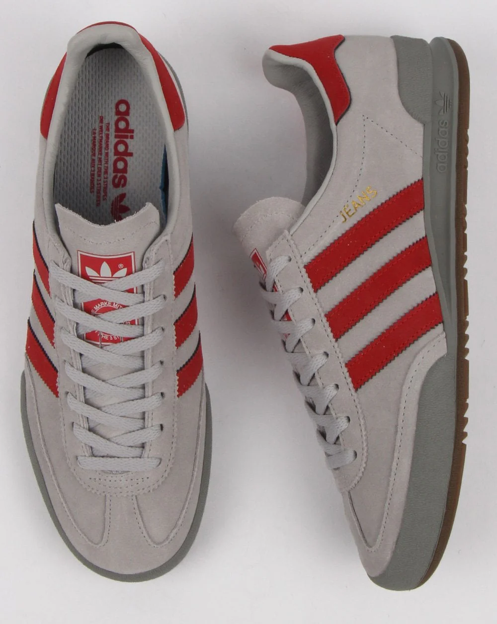 Adidas Jeans Trainers Grey/scarlet - Image 2
