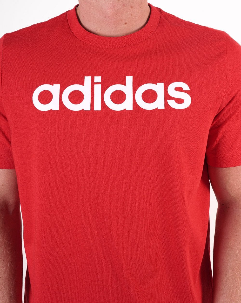 Adidas Linear Logo T Shirt Red - Image 2
