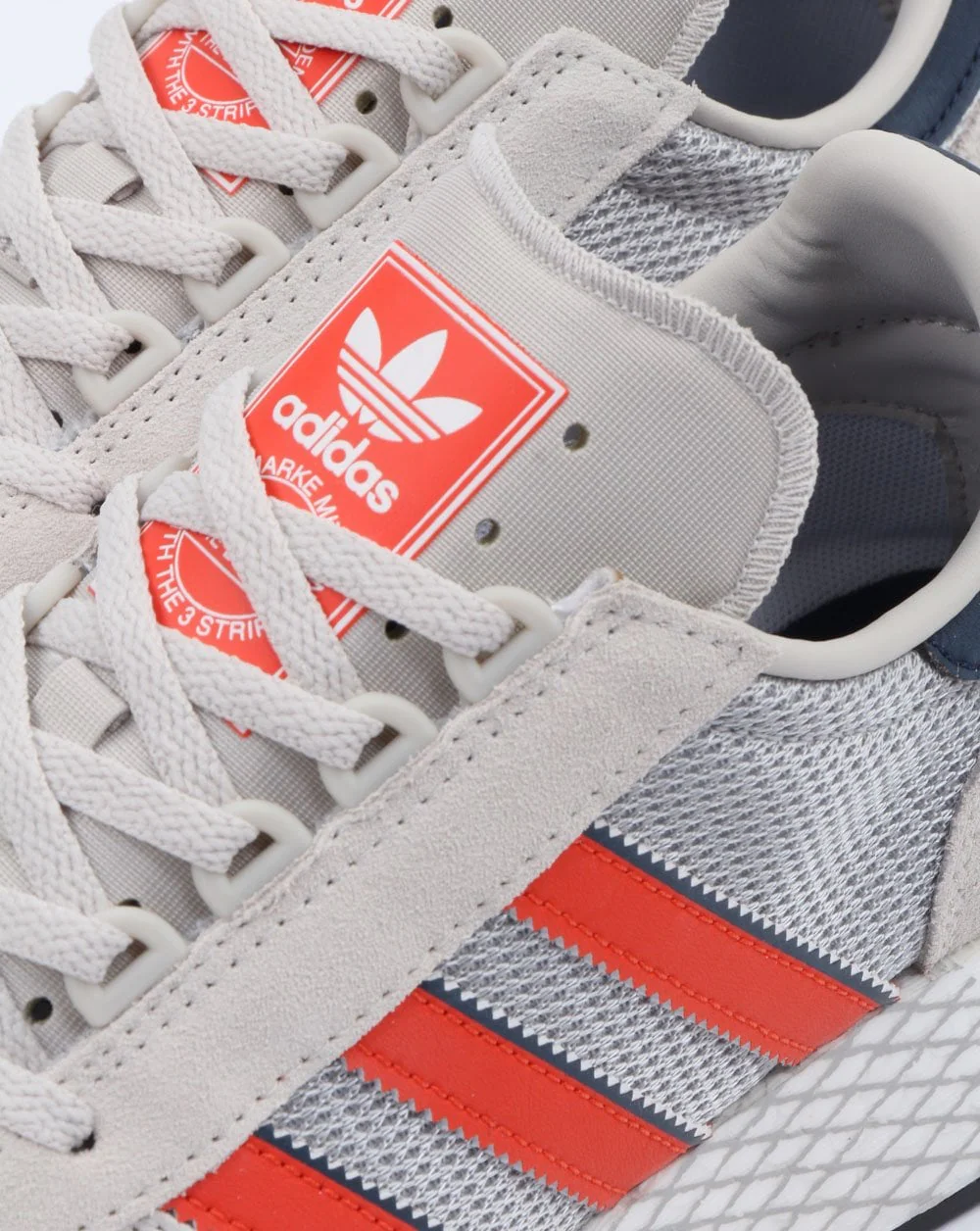 Adidas Marathon Tech Trainers Raw White/Orange/Navy - Image 4