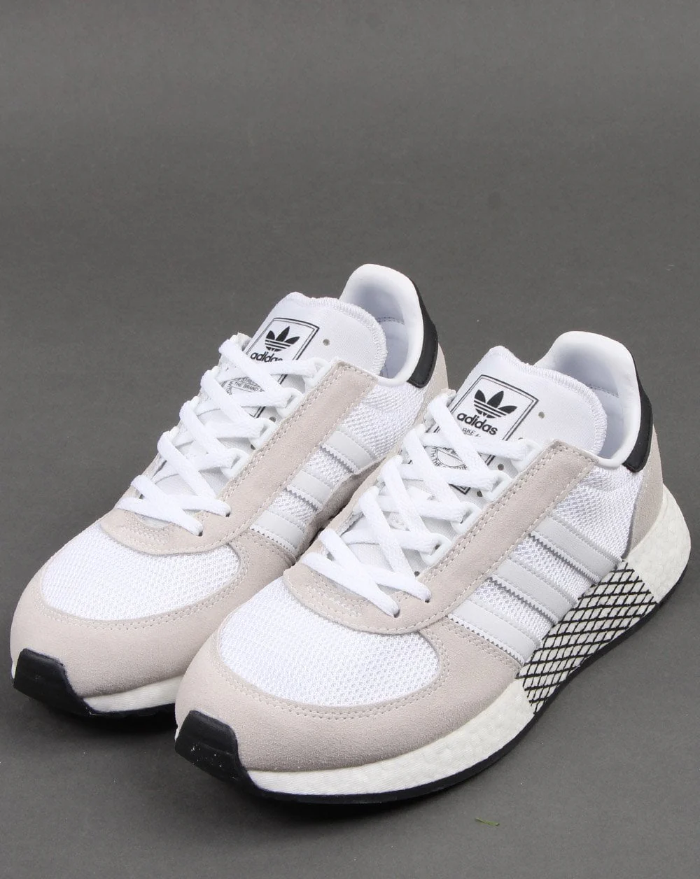 Adidas Marathon Tech Trainers White/Black - Image 3