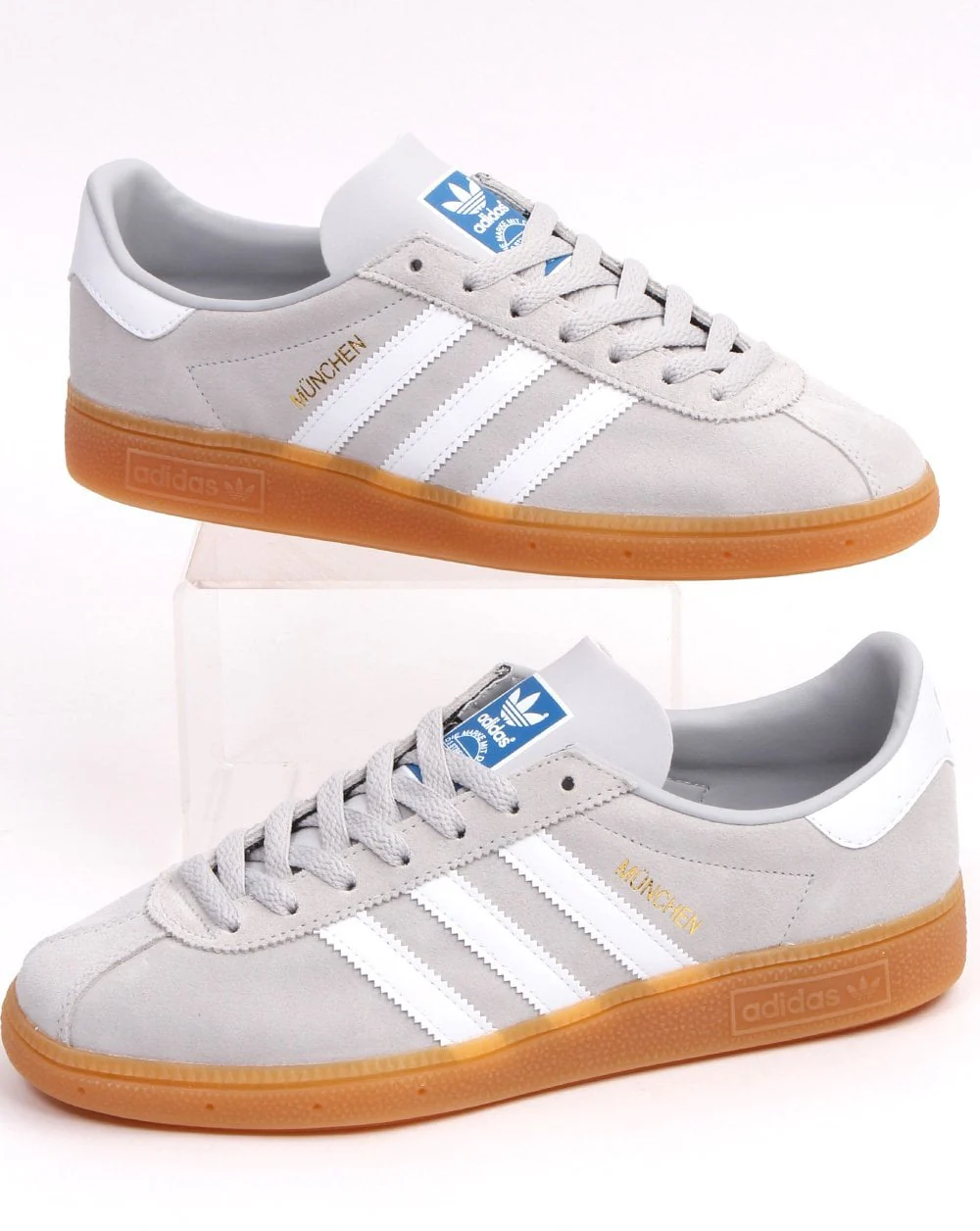 Adidas Munchen Trainers Light Grey/White - Image 3