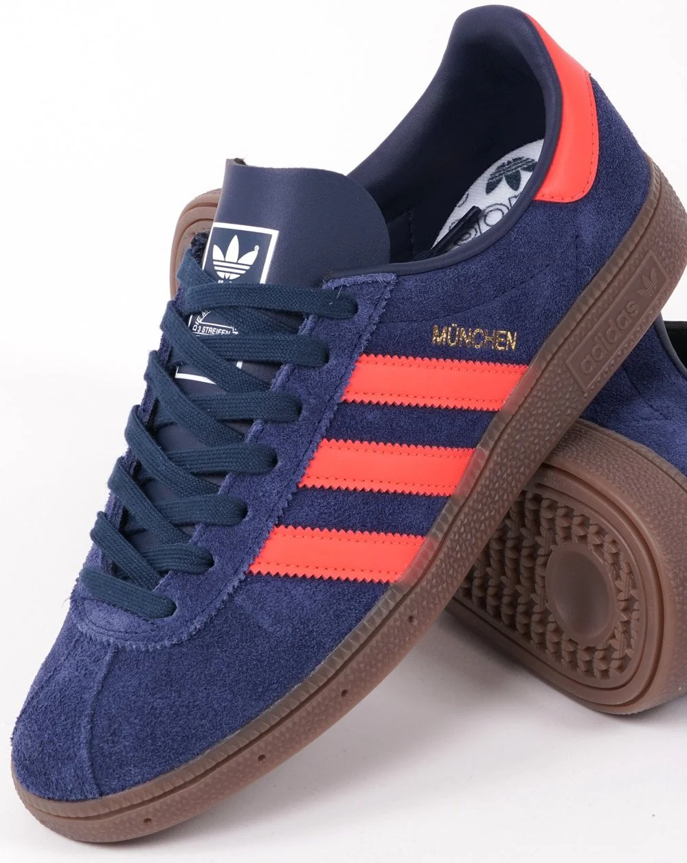 Adidas Munchen Trainers Navy Bright Red