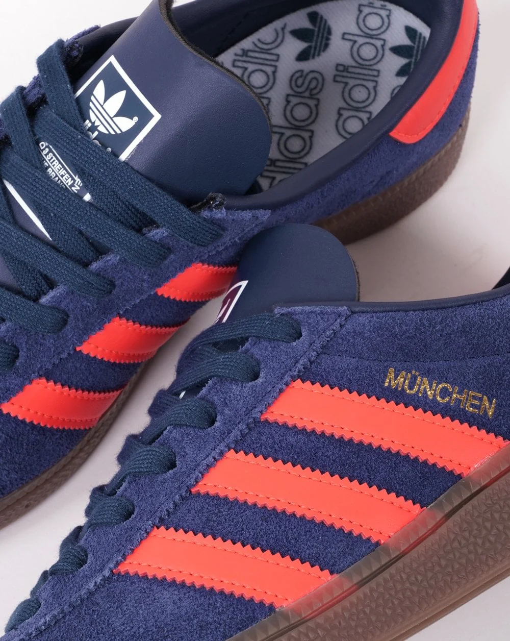 Adidas Munchen Trainers Navy Bright Red - Image 3