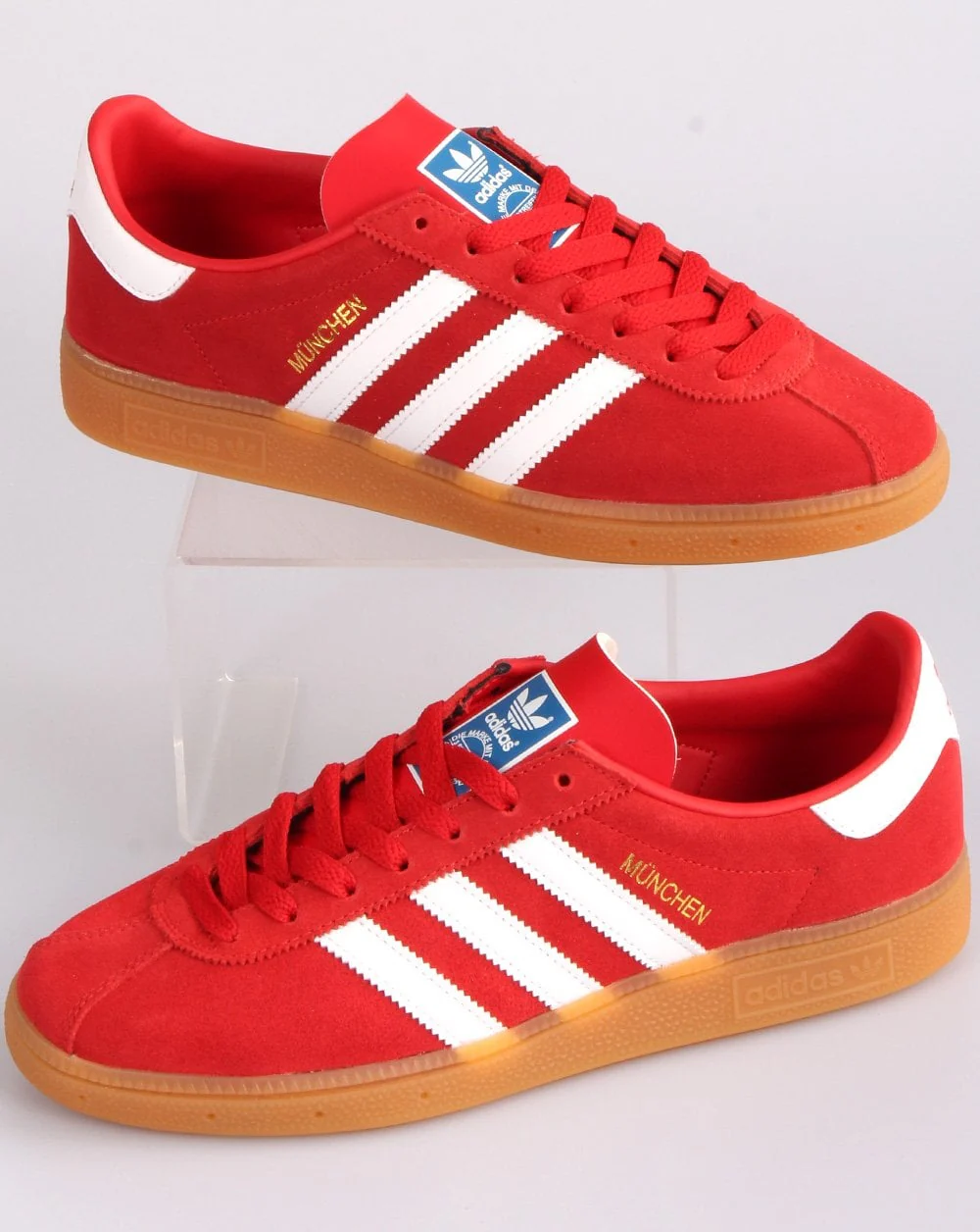 Adidas Munchen Trainers Red/White - Image 3
