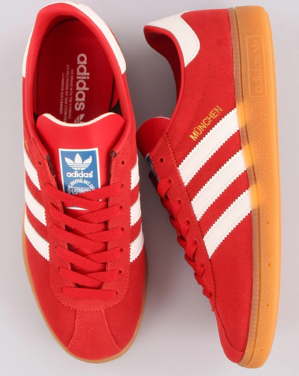 Adidas Munchen Trainers Red/White - Image 4