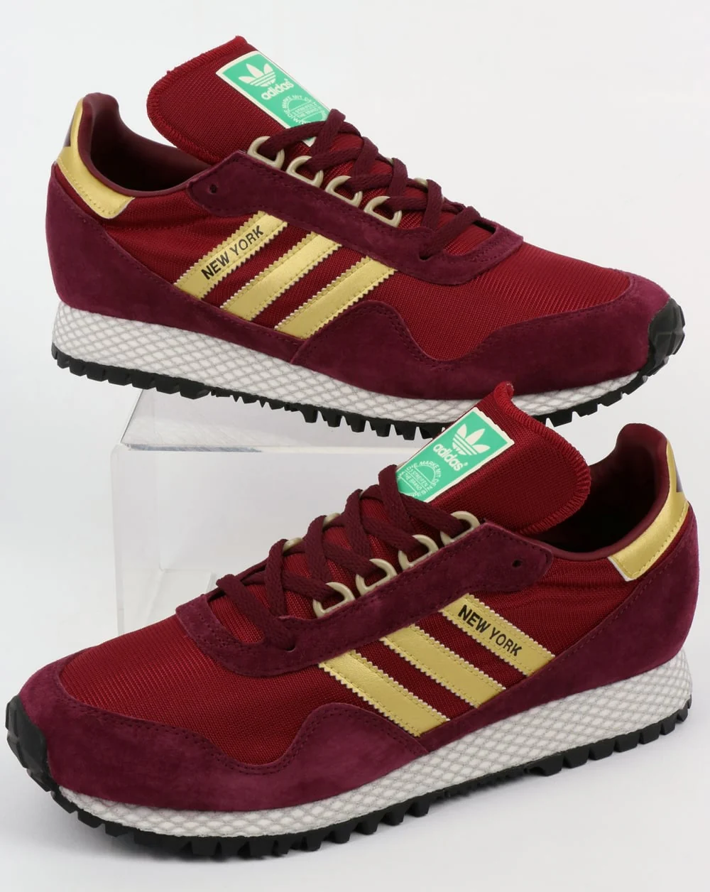 Adidas New York Trainers Burgundy/Gold