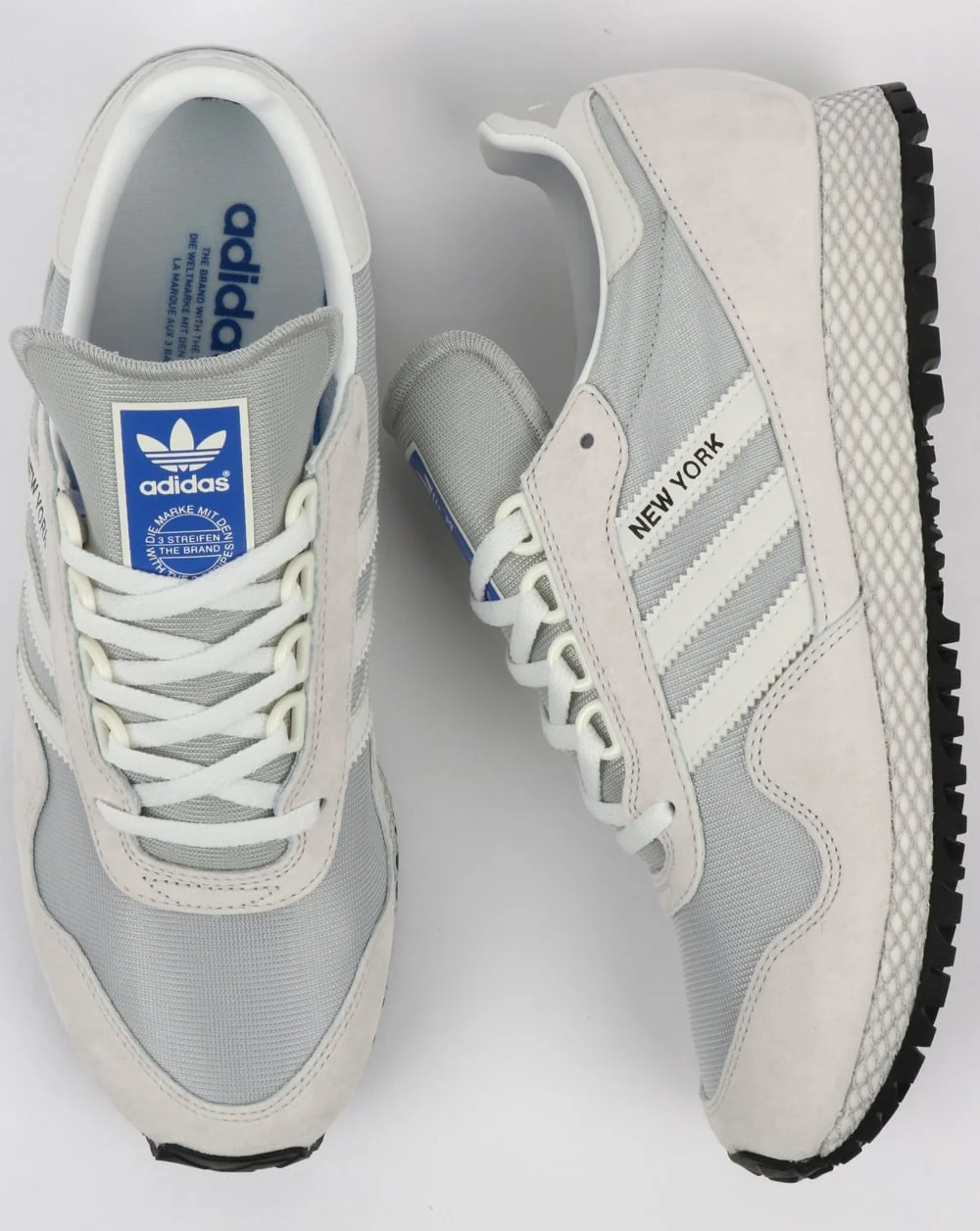 Adidas New York Trainers Crystal White/Grey - Image 2