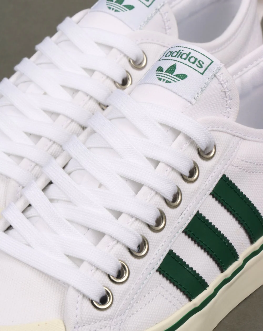Adidas Nizza Trainers White/Green - Image 4