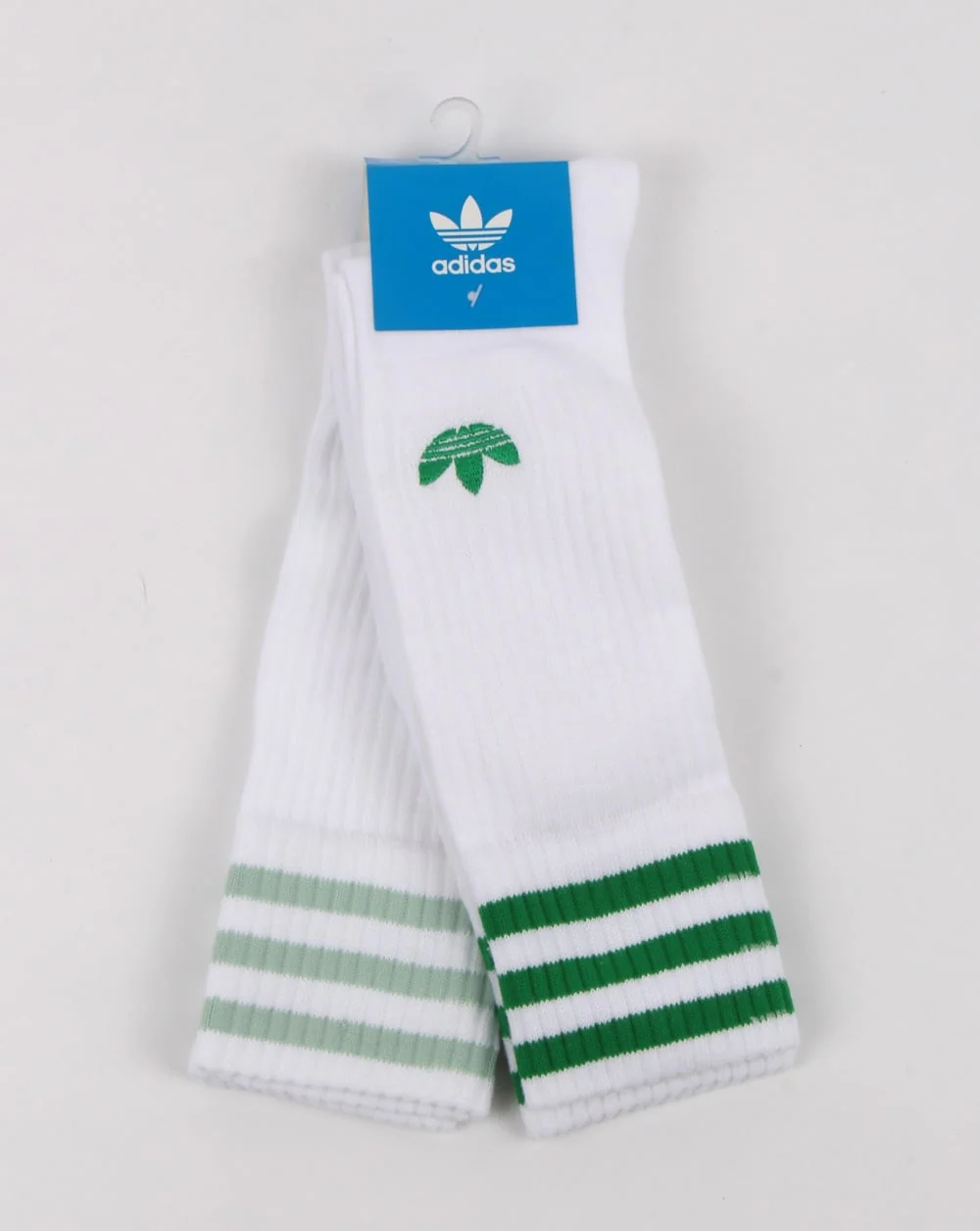 Adidas Originals 2 Pack Crew Socks White/green