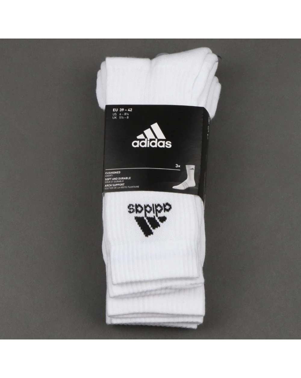 Adidas Originals 3 Pack Stripe Socks White/white/black - Image 2