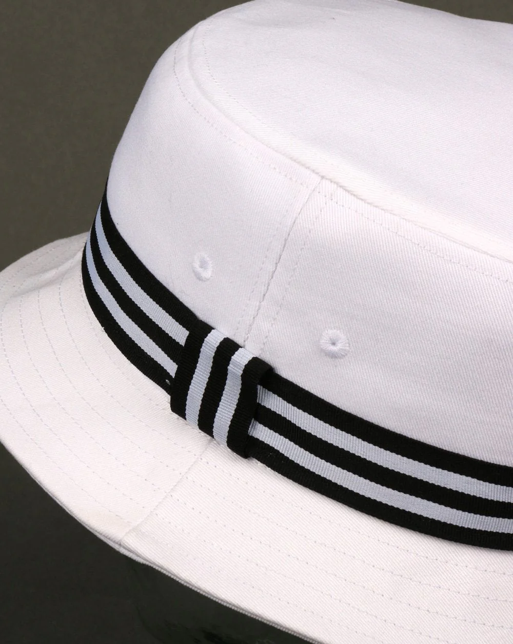 Adidas Originals 3 Stripe Band Bucket Hat White/black - Image 3