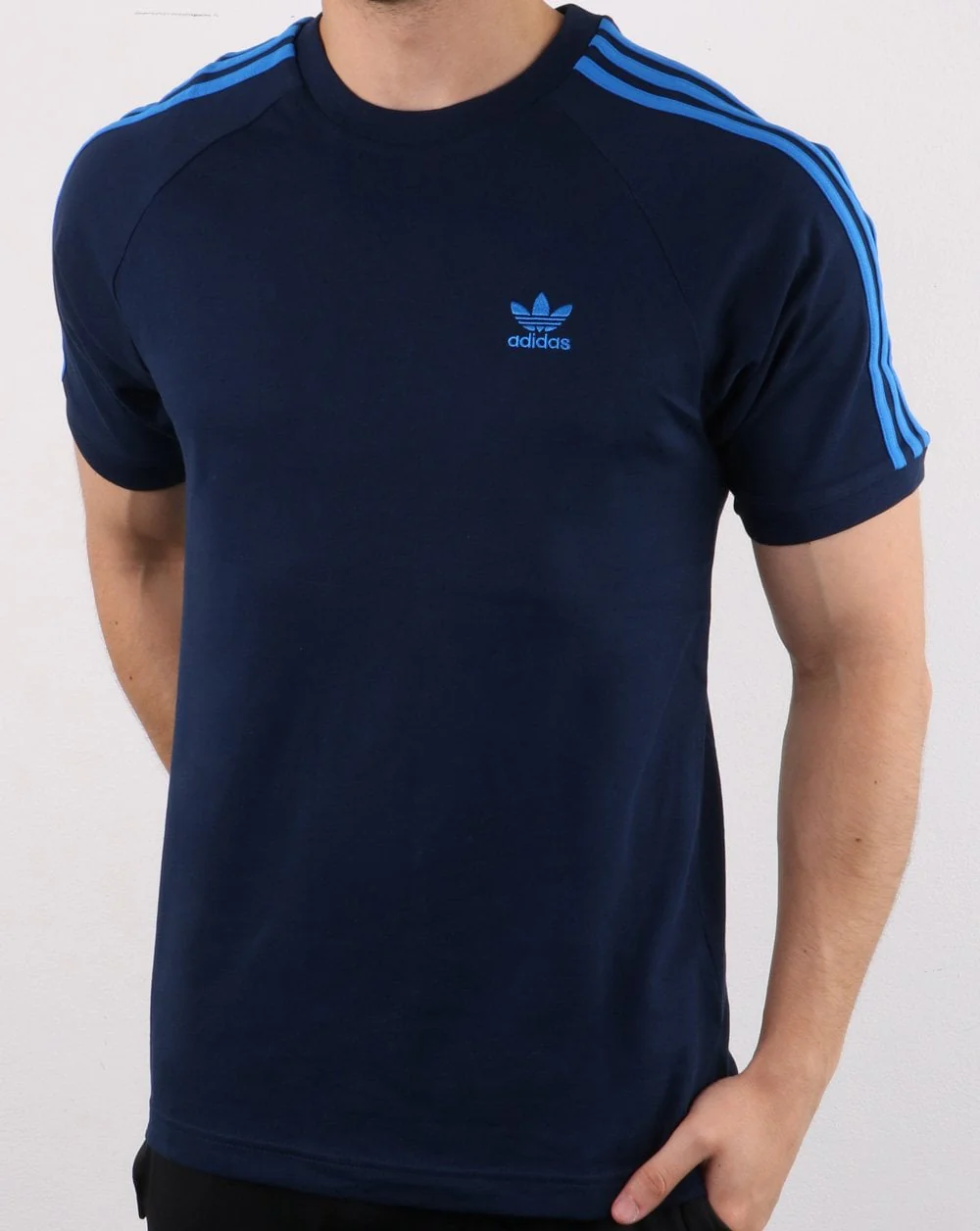 Adidas Originals 3 Stripe T Shirt Collegiate Navy - Image 2