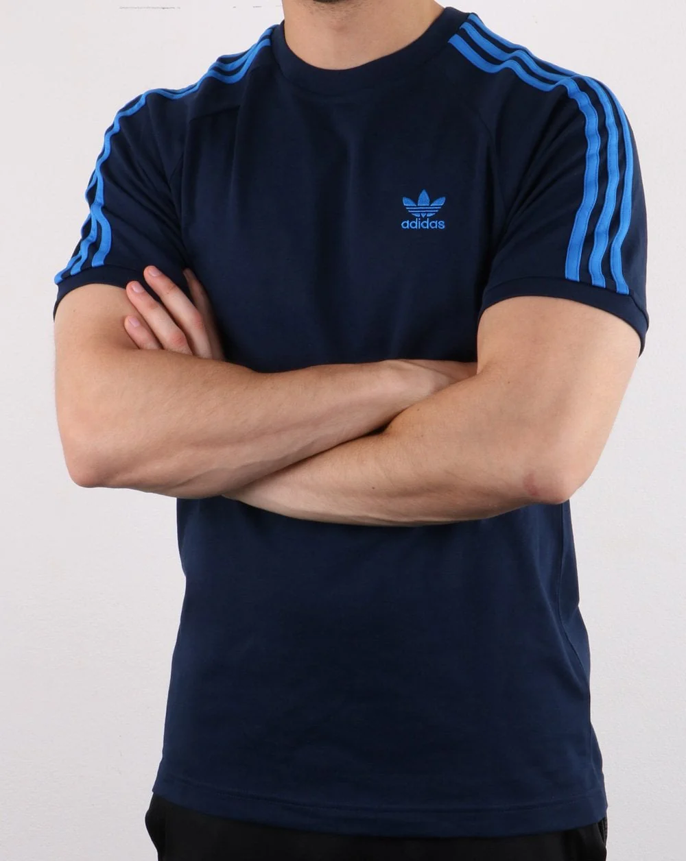Adidas Originals 3 Stripe T Shirt Collegiate Navy - Image 3