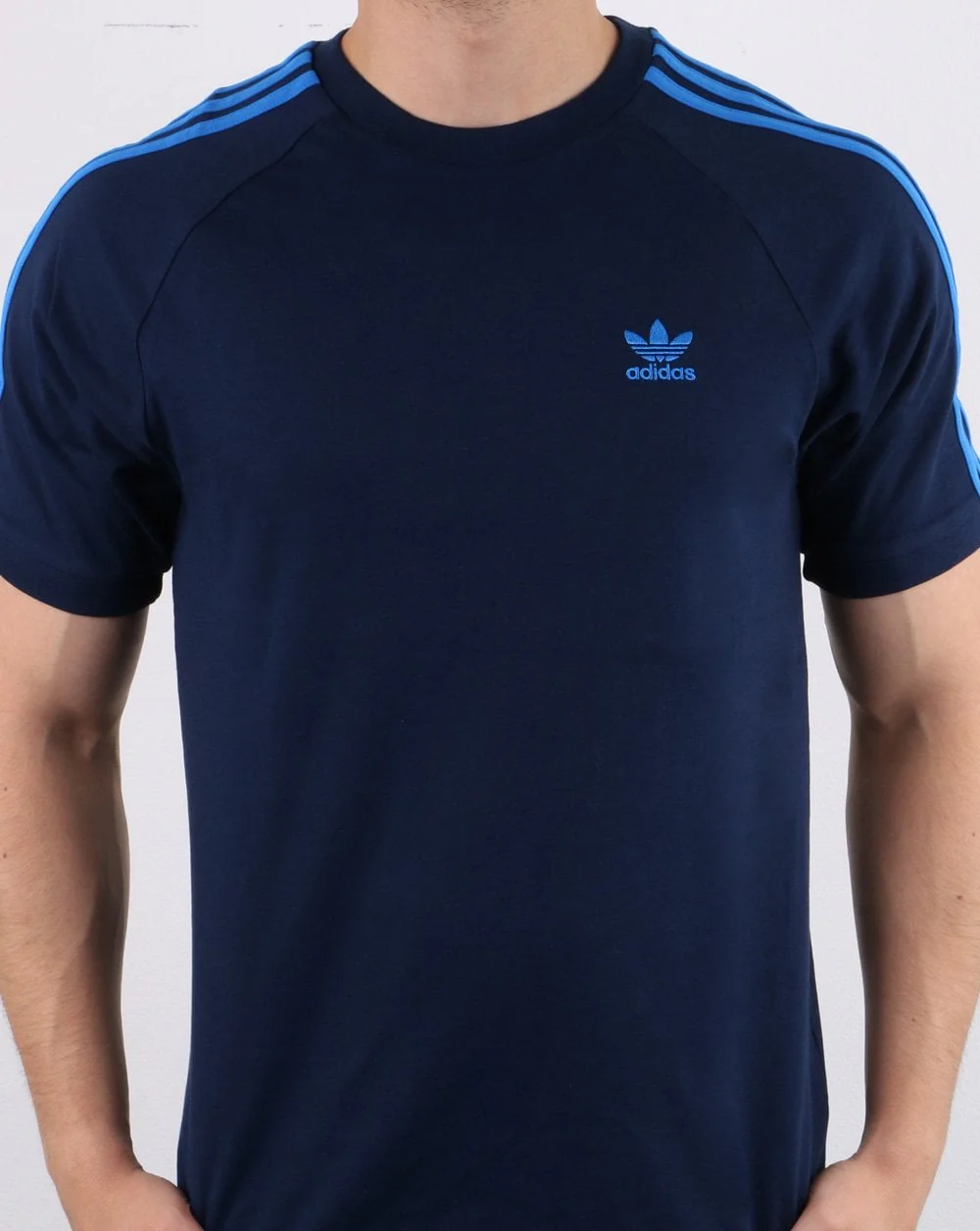 Adidas Originals 3 Stripe T Shirt Collegiate Navy - Image 4