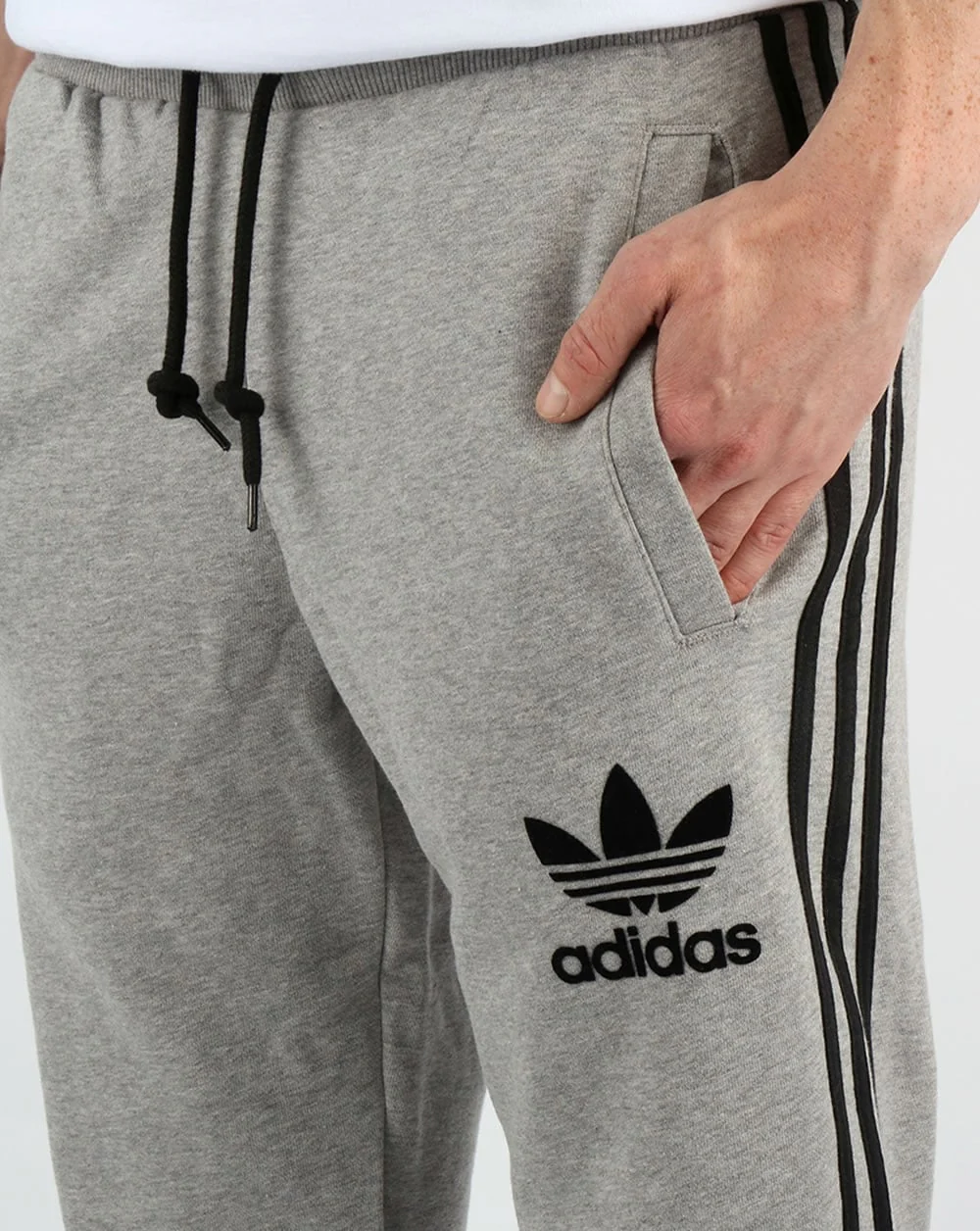 Adidas Originals 3 Striped Track Pants Grey Heather - Image 2