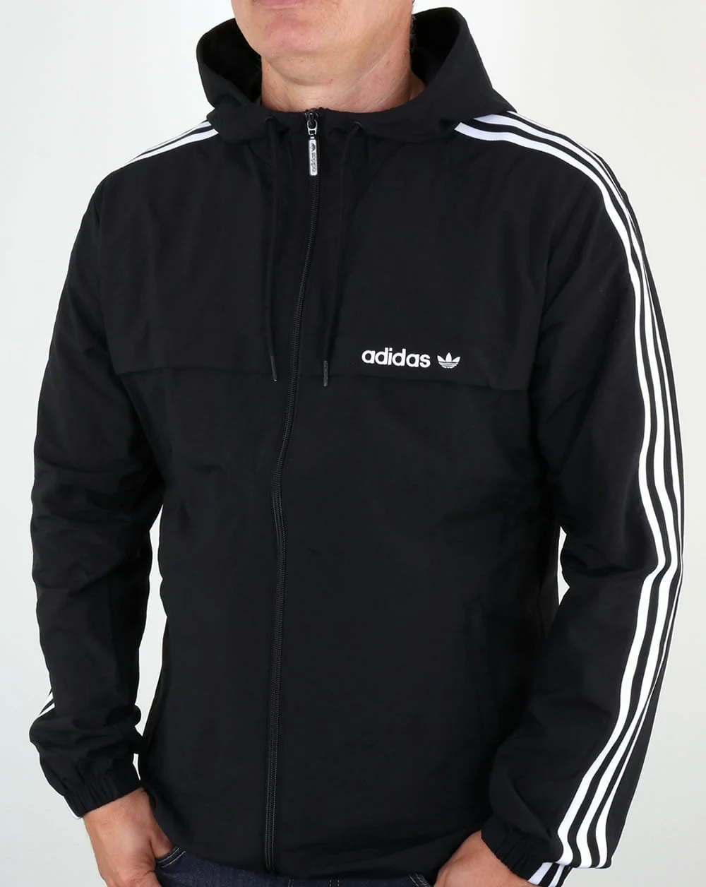 Adidas Originals 3 Striped Windbreaker Black