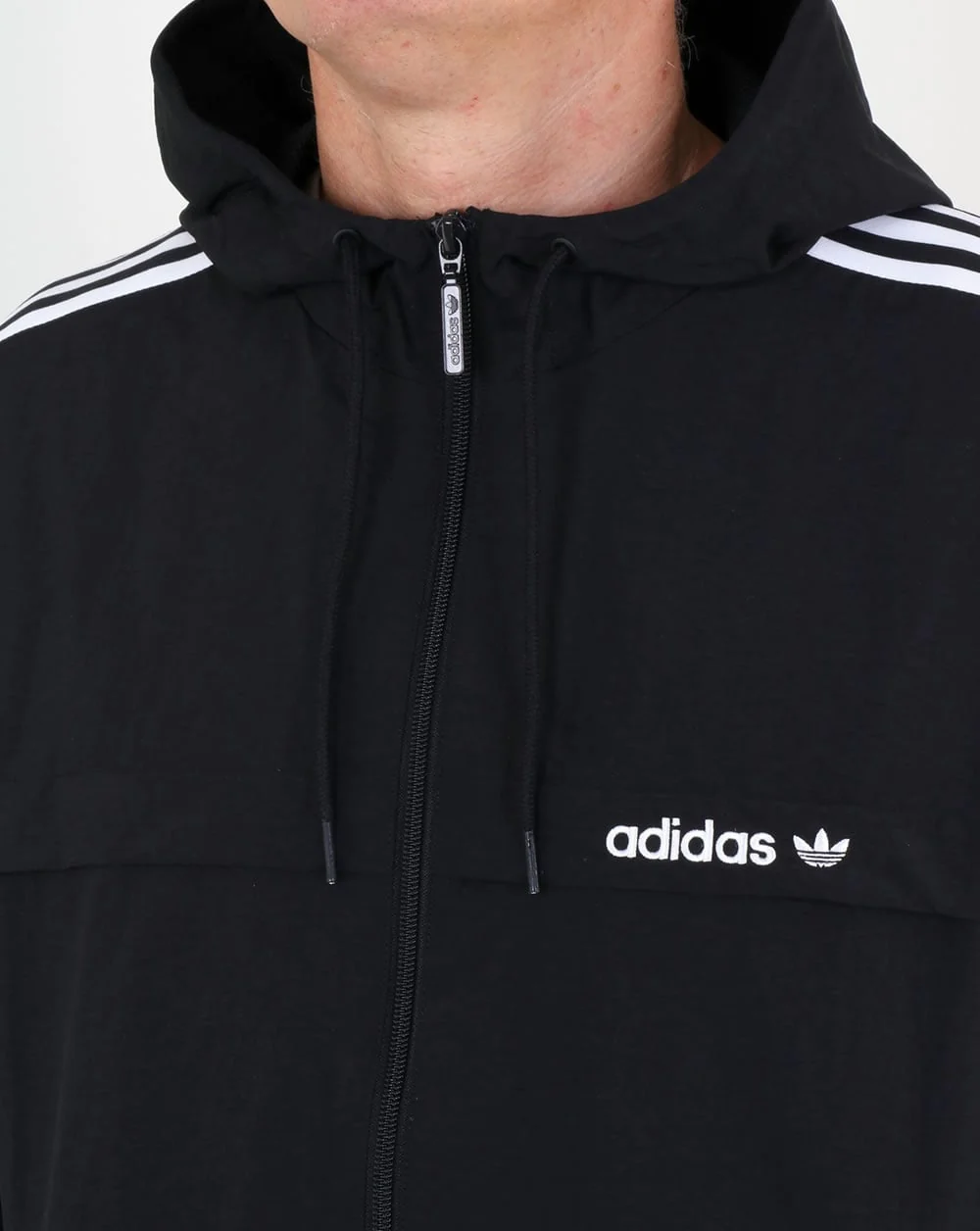 Adidas Originals 3 Striped Windbreaker Black - Image 2