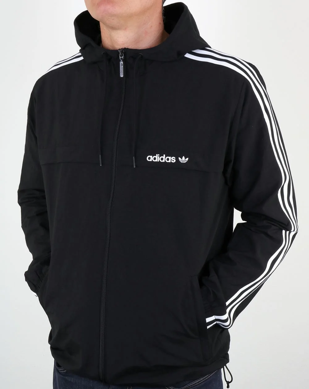 Adidas Originals 3 Striped Windbreaker Black - Image 3