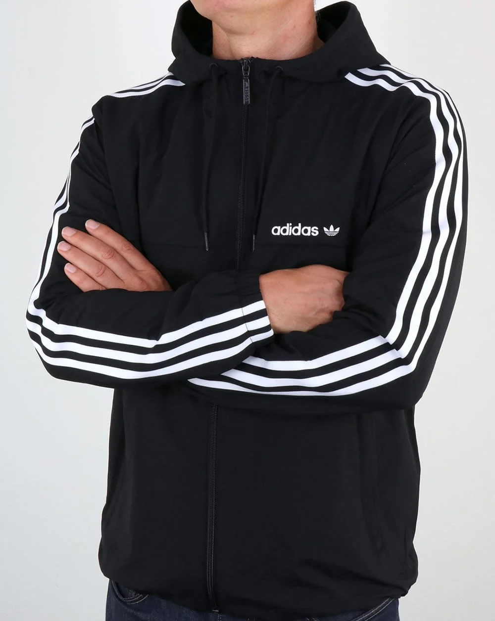 Adidas Originals 3 Striped Windbreaker Black - Image 4