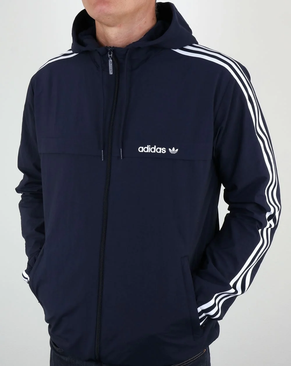 Adidas Originals 3 Striped Windbreaker Legend Ink - Image 3