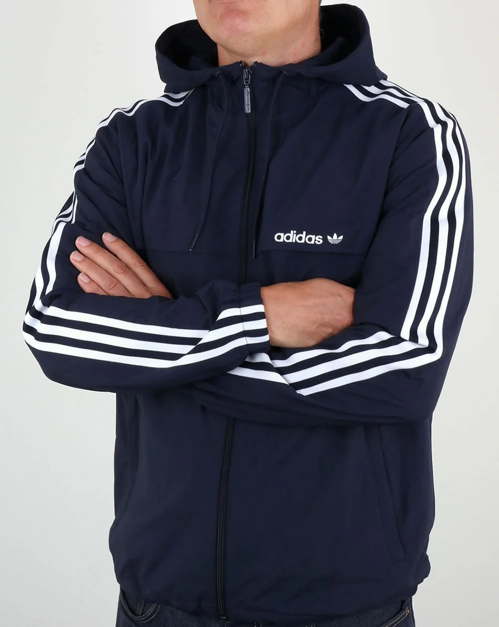 Adidas Originals 3 Striped Windbreaker Legend Ink - Image 4