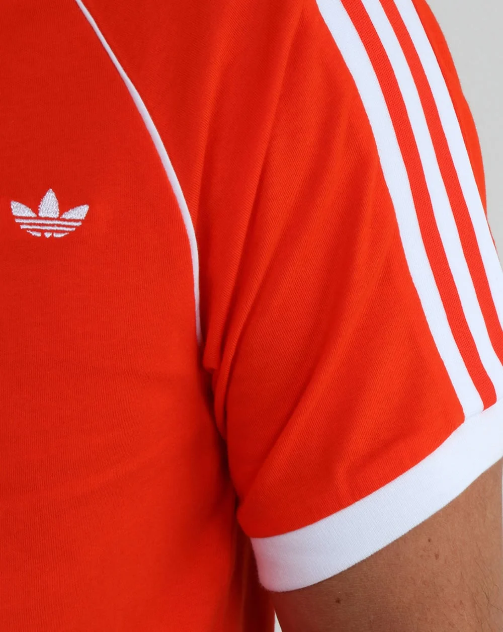 Adidas Originals 3 Stripes Cali T Shirt Bold Orange - Image 3