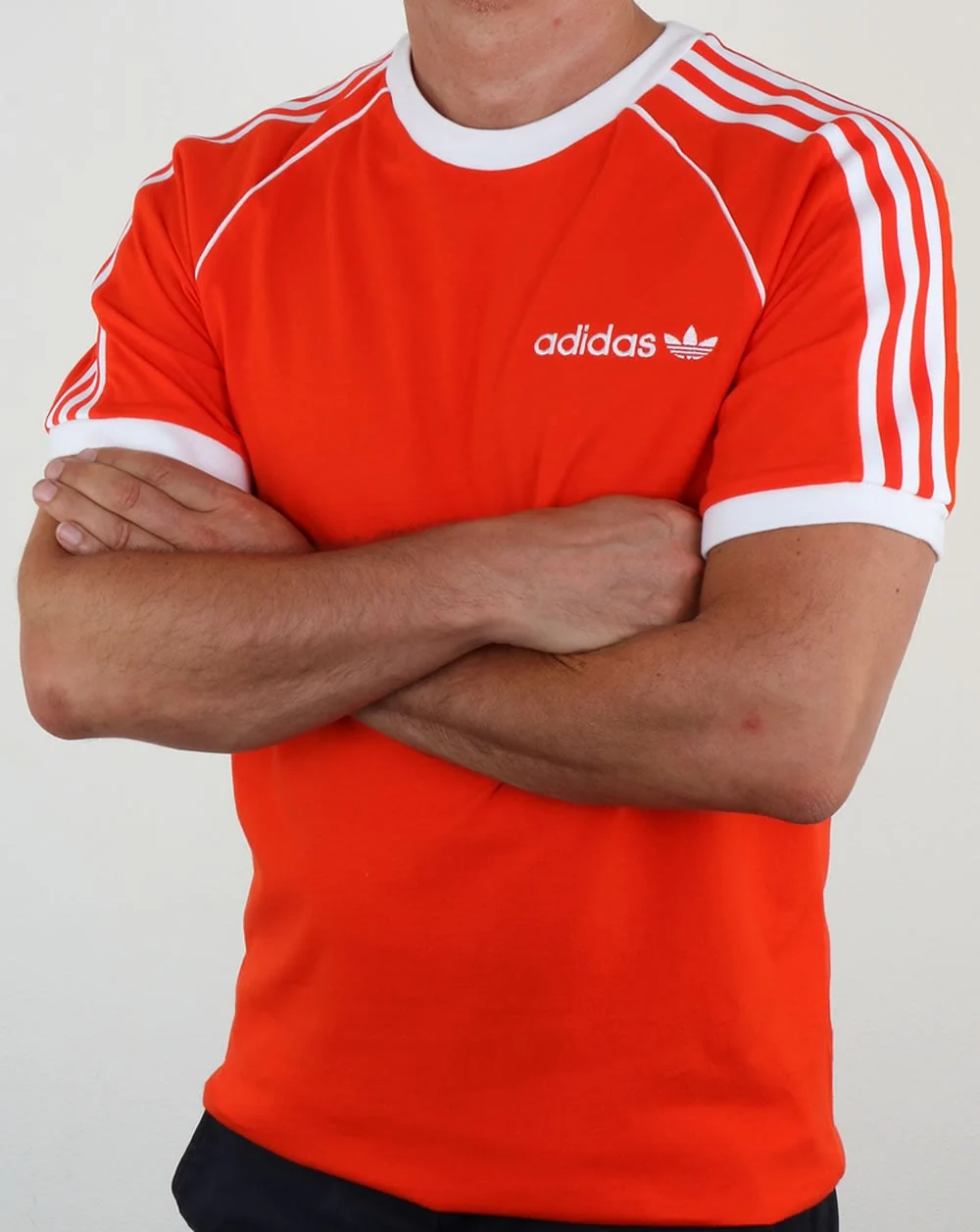Adidas Originals 3 Stripes Cali T Shirt Bold Orange - Image 4