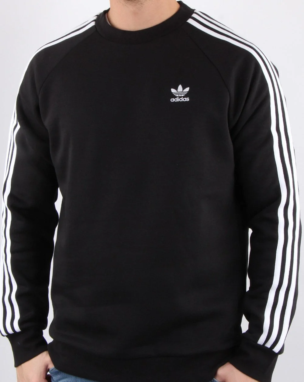 Adidas Originals 3 Stripes Crew Sweat Black