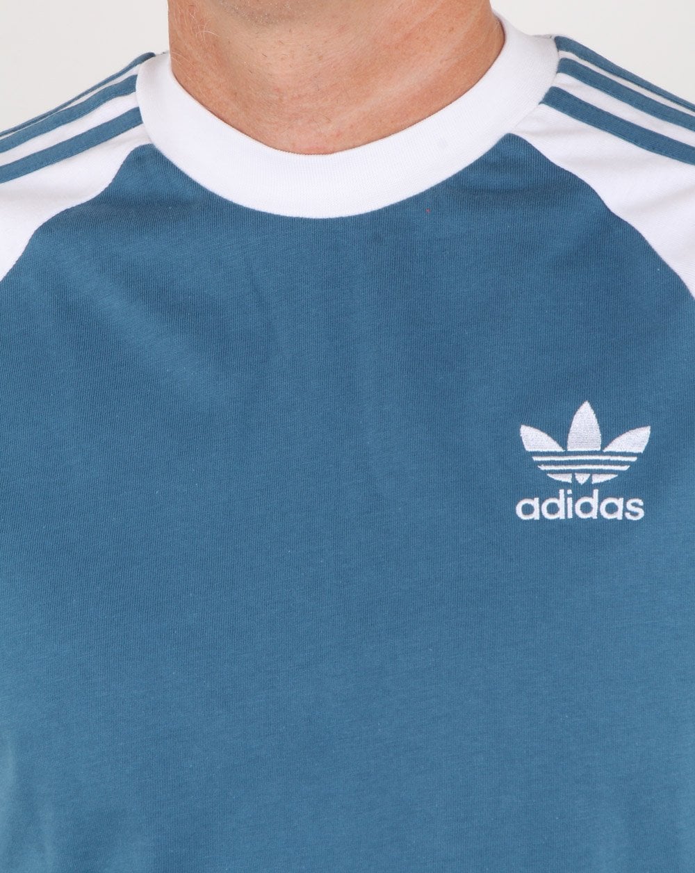 Adidas Originals 3 Stripes Long Sleeve T Shirt Blanch Blue - Image 2