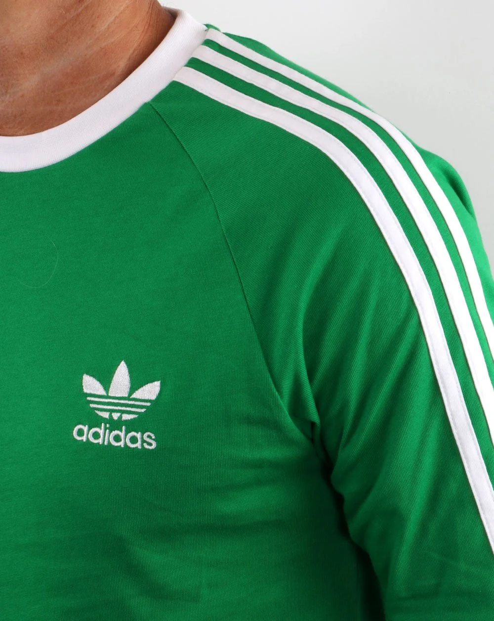 Adidas Originals 3 Stripes Ls T Shirt Green - Image 3