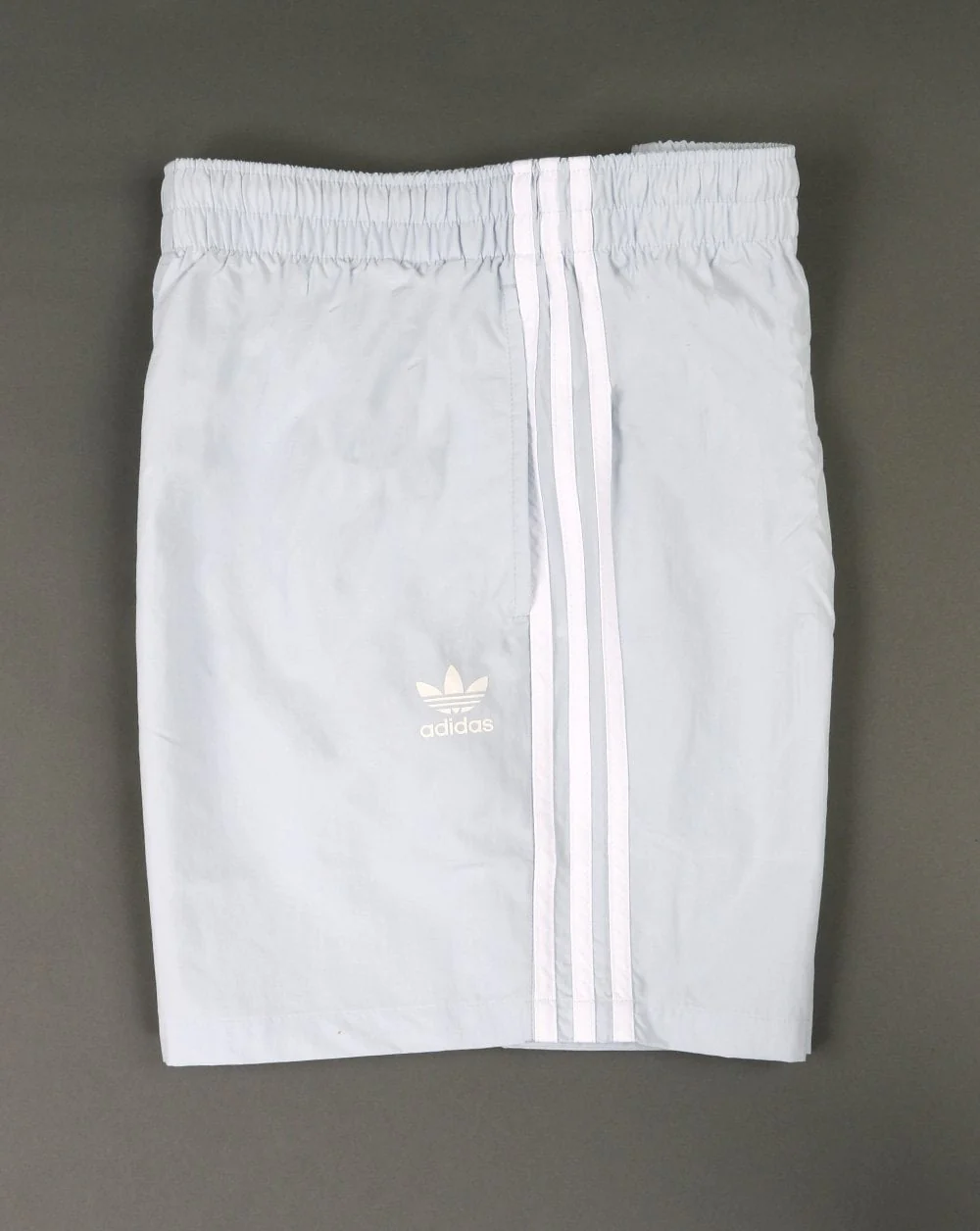 Adidas Originals 3 Stripes Swim Shorts Ice Blue - Image 2
