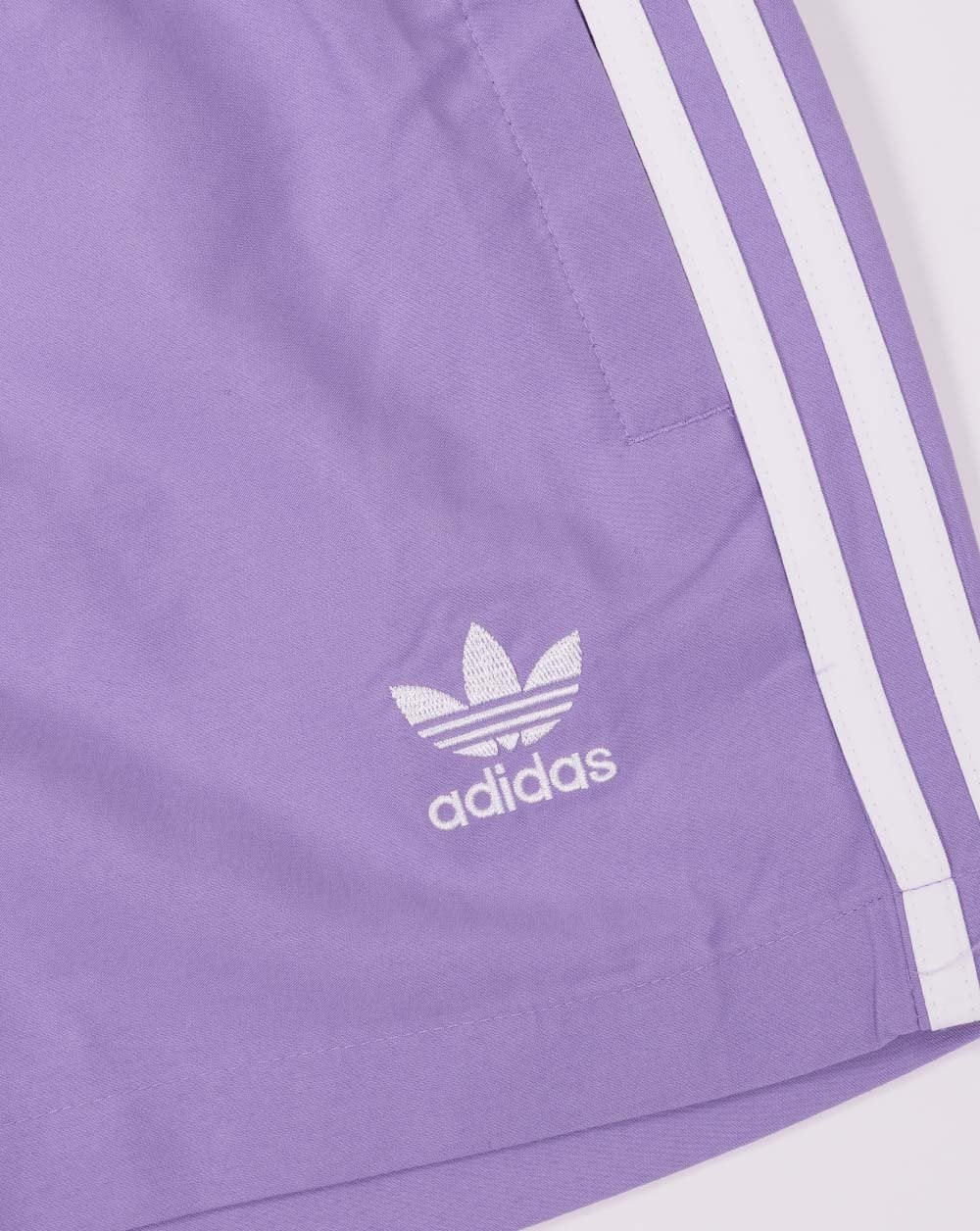 Adidas Originals 3 Stripes Swim Shorts Lilac - Image 2