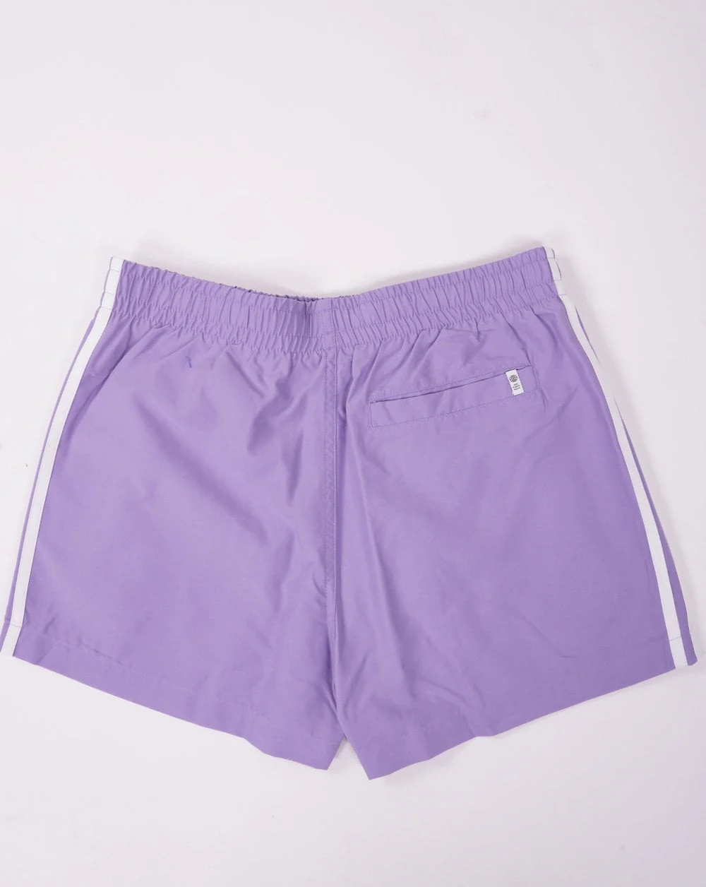 Adidas Originals 3 Stripes Swim Shorts Lilac - Image 3
