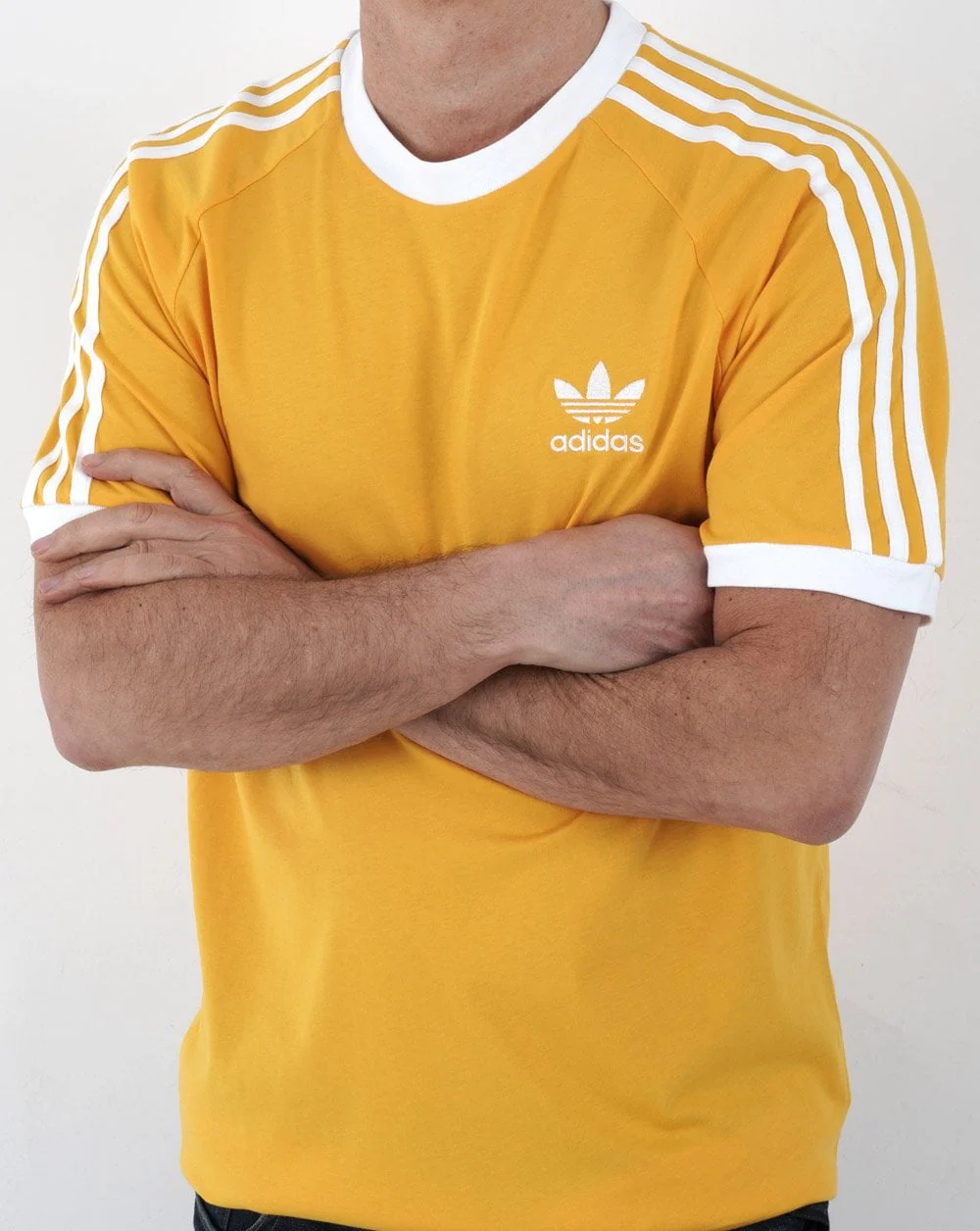 Adidas Originals 3 Stripes T Shirt Active Gold - Image 3