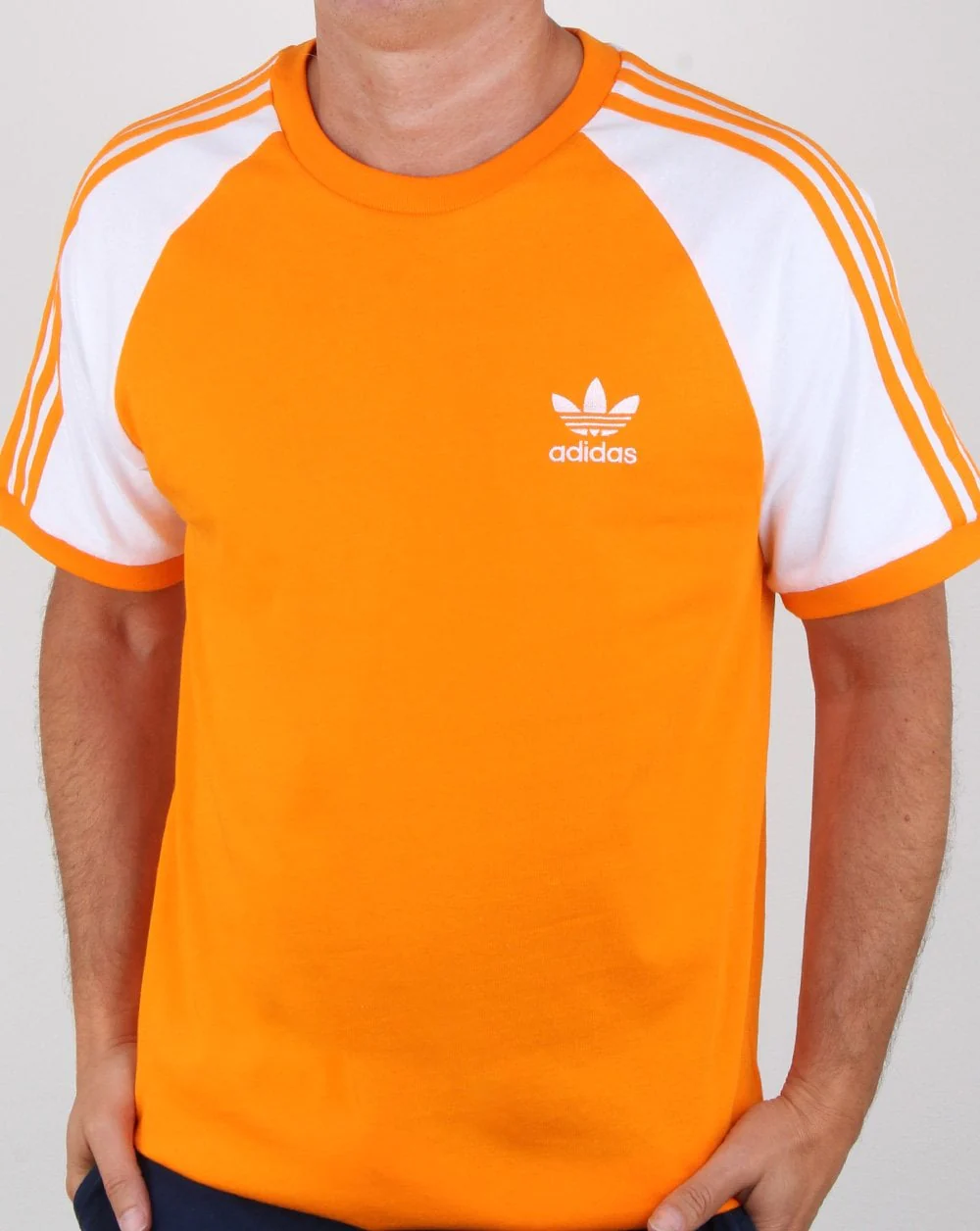 Adidas Originals 3 Stripes T Shirt Bright Orange