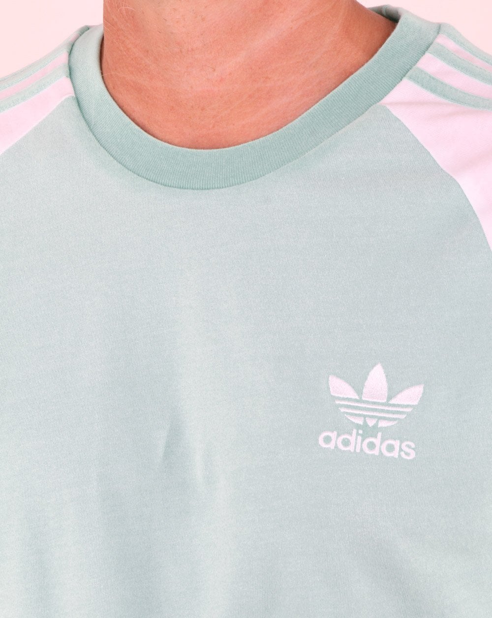 Adidas Originals 3 Stripes T Shirt Clear Mint - Image 2