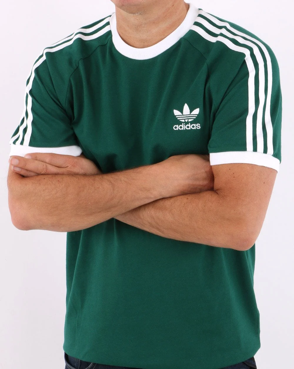 Adidas Originals 3 Stripes T Shirt Collegiate Green - Image 3