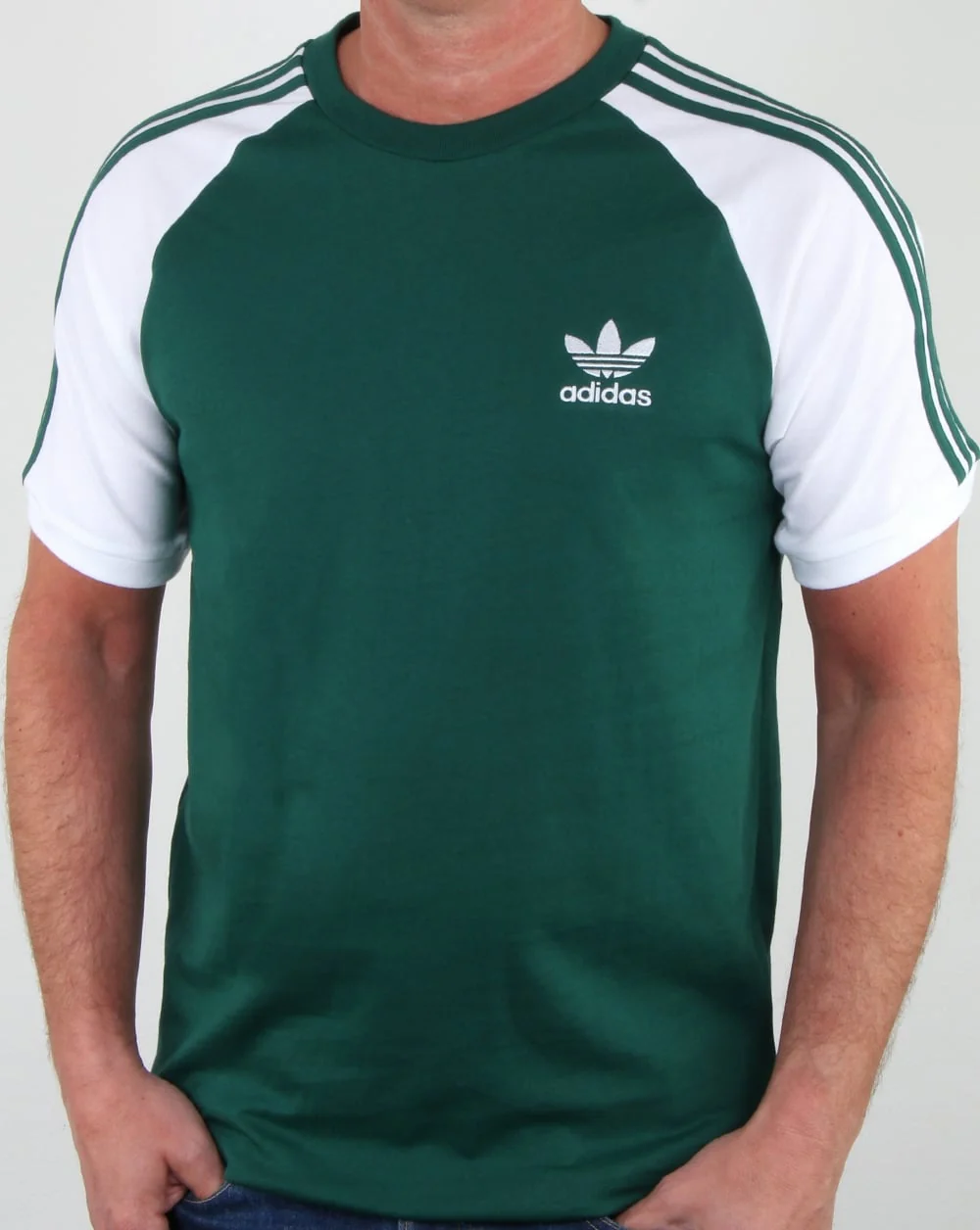 Adidas Originals 3 Stripes T Shirt DP Green/White