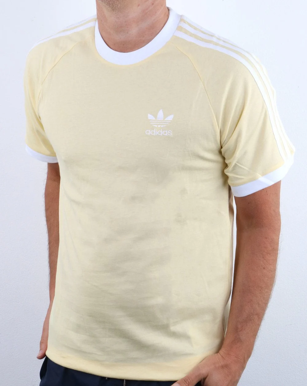 Adidas Originals 3 Stripes T Shirt Easy Yellow - Image 3