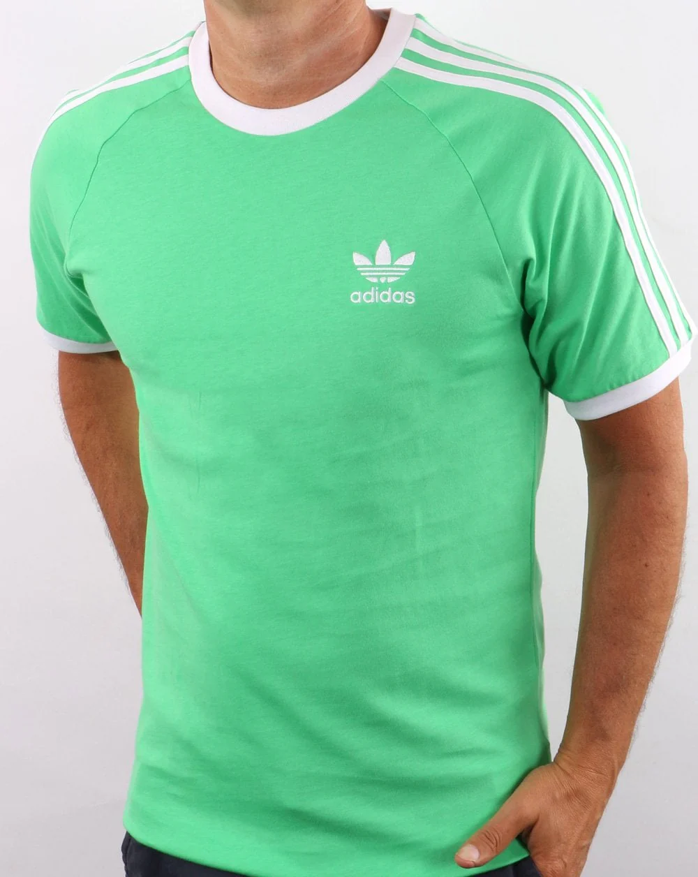 Adidas Originals 3 Stripes T Shirt fresh Green - Image 3