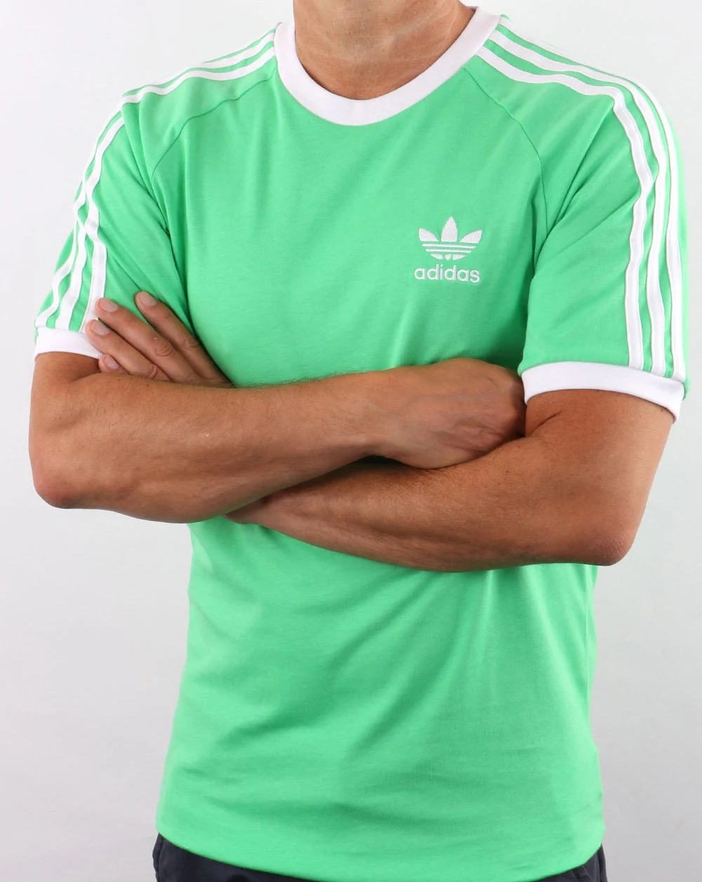 Adidas Originals 3 Stripes T Shirt fresh Green - Image 4