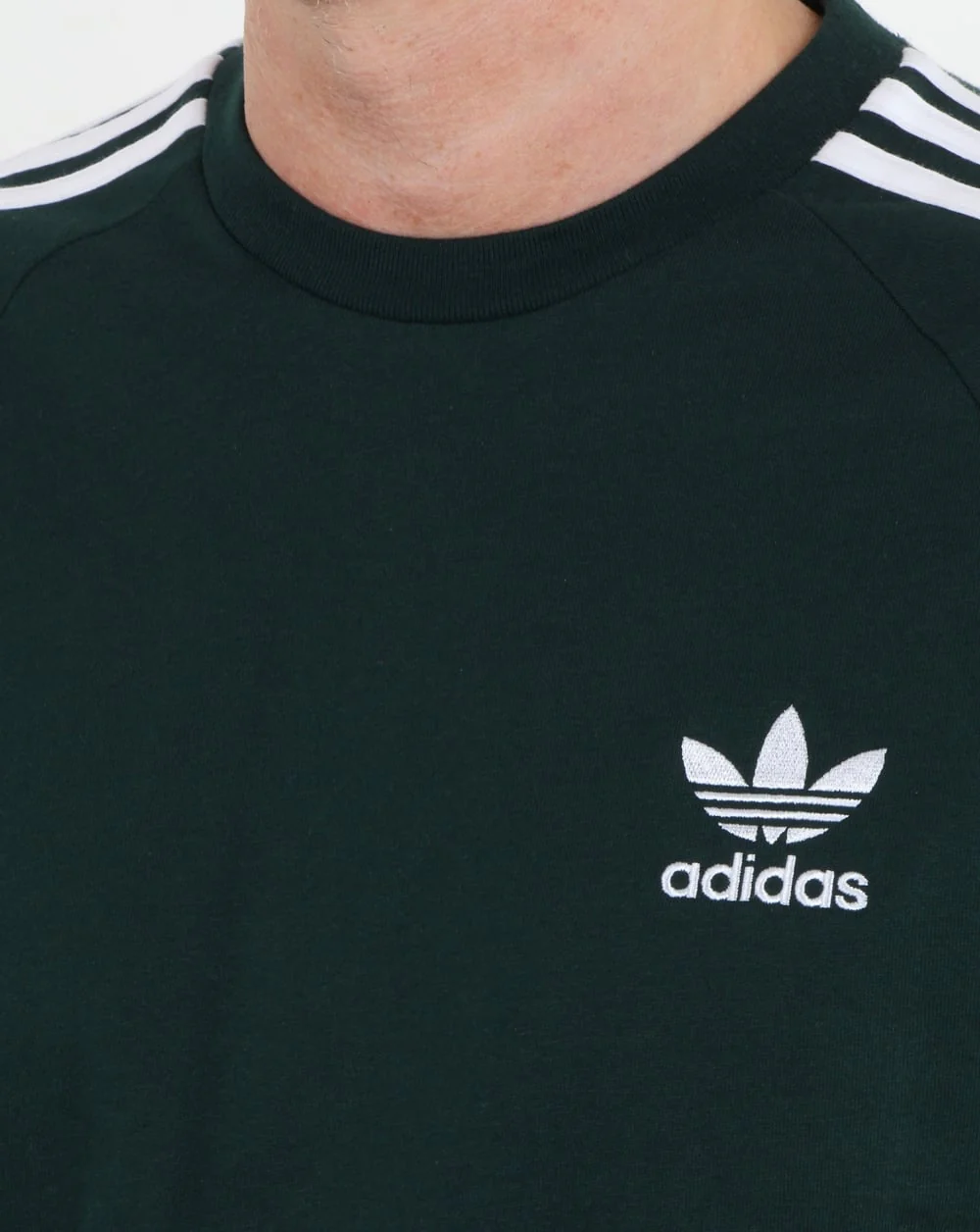 Adidas Originals 3 Stripes T Shirt Green - Image 2