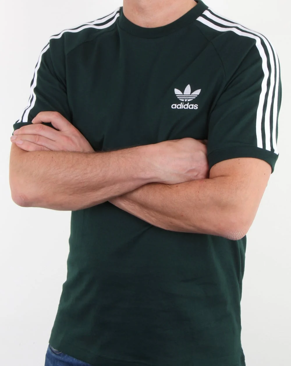 Adidas Originals 3 Stripes T Shirt Green - Image 3